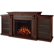 Traditional Electric Fireplace Between 2 Bookcases