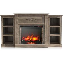 Modern Farmhouse Fireplace TV Stand Bookcase