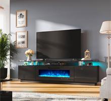 Modern Long Electric Fireplace in TV Stand