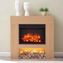 Contemporary Oak Fireplace and Mantel