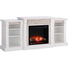 Faux Stone Electric Fireplace Bookcase