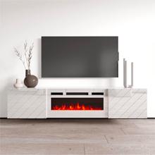 Modern Wall Mounted Electric Fireplace TV Media Console