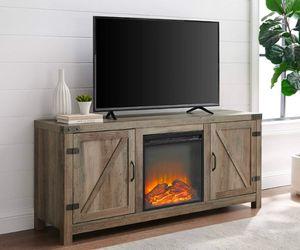 Farmhouse Electric Fireplace in Cabinet