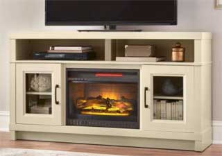 Antique White Fireplace with TV Stand