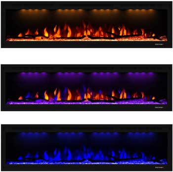 Color Changing Flames in LED Electric Fireplace