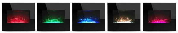 LED Flame Colors on Portable Electric Fireplace Heater