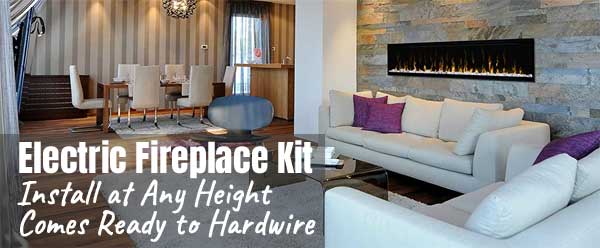 Dimplex Electric Fireplace Kit Comes Ready to Hardwire with Plug-In Option