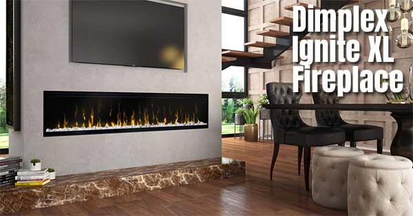 Dimples Ignite XL Electric Fireplace with Remote Control, Color-Changing Flames, Modern Design