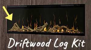 Modern Driftwood Fireplace Lod Set for Linear Dimplex Ignite Fireplaces