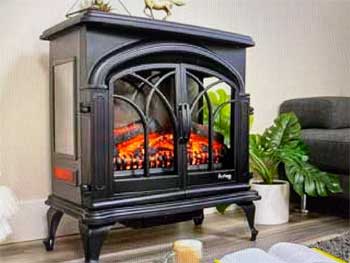 eFlame Electric Portable Fireplace Stove - Convenient, Low Cost Supplemental Heating that You can Pick Up and Move