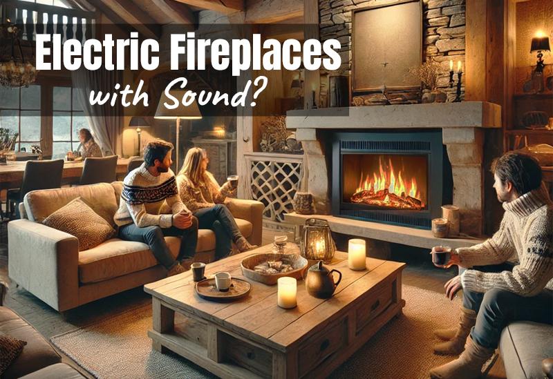 Electric Fireplace in Mountain Lodge