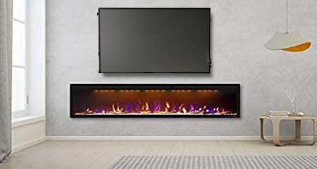 Electric Fireplace with Flat Screen TV on Wall Above