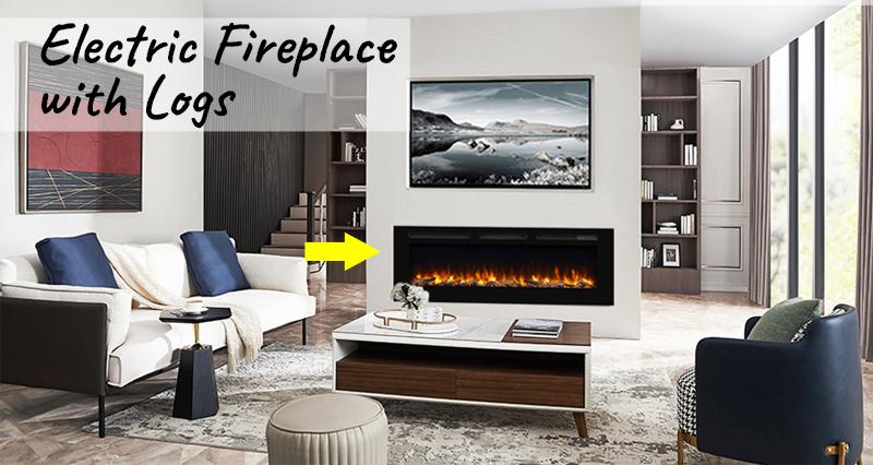 Recessed Electric Fireplace in Living Room