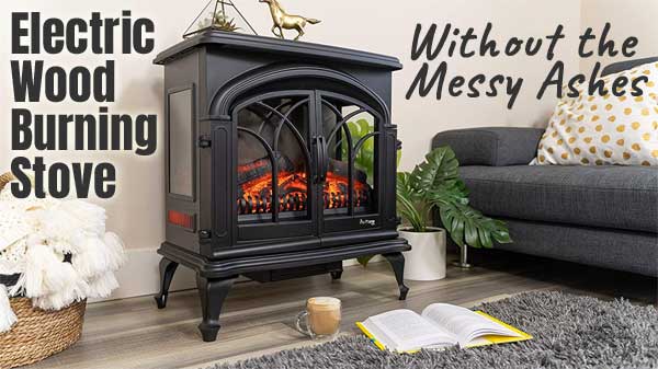 Electric Wood Burning Stove Without the Messy Ashes - Just Plug Into the Wall