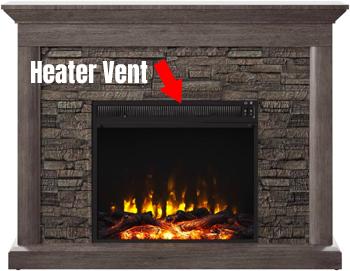 Fake Fireplace Heater Vent Blows Out Hot Iar to Warm the Room