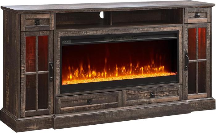 Farmhouse Style Fireplace Cabinet