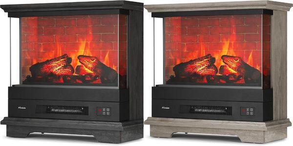 Turbro Firelake Portable Electric Fireplace with Color-Changing Flames