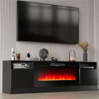 Fireplace console cabinet