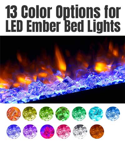 Electric Fireplace Color Options for Crystal Ember Bed