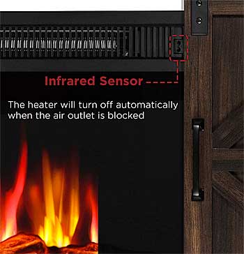Electric Fireplace Infrared Sensor  Auto Shut-Off