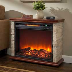 LifeSmart LifePro 1500 Watt Electric Infrared Quartz Fireplace Heater