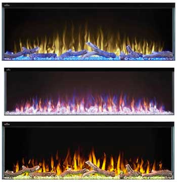 Flame Color Options for Napoleon Electric 3-Sided Fireplace