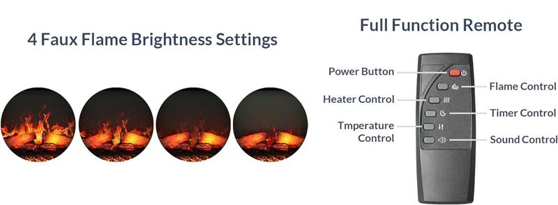 Fireplace Remote Control and Flame Settings