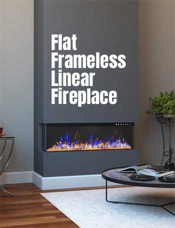 Flat Frameless Flush Mount Electric Fireplace