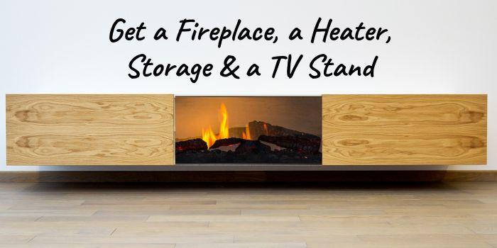 Floating Fireplace TV Stand Gives You Ambiance, Heat, Storage and a Place to Put Your Television