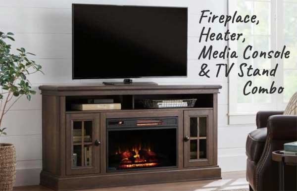 Free Standing Electric Fireplace TV Stand with Infrared Heat