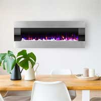 Silver Frame Fireplace Hanging on Wall