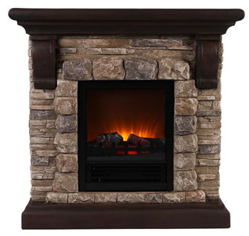 Large Faux Stone Fireplace