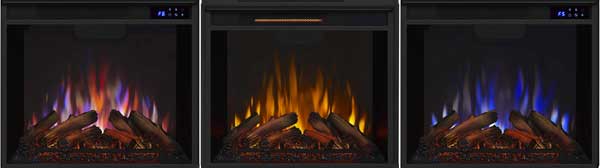 LED Flame Colors in Electric Firebox