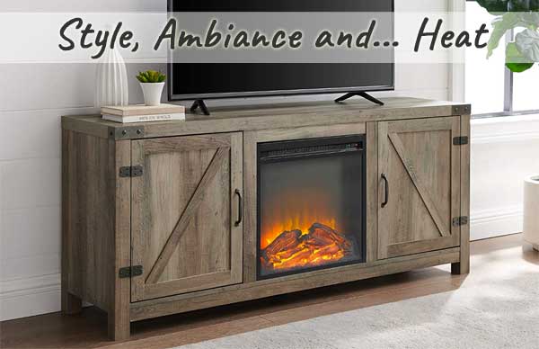 Modern Farmhouse Electric Fireplace TV Cabinet