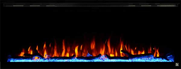 Multi Color Electric Fireplace with Heat and Crystal Ember Bed