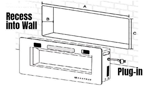 How to Install Electric Fireplace - Recess into Wall and Plug in or Hardwire