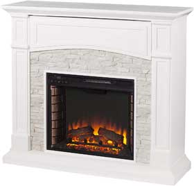 Seneca White Electric Fireplace by Southern Enterprises