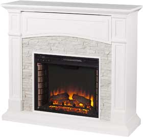 Seneca White Electric Fireplace by Southern Enterprises