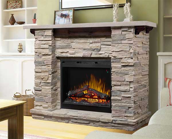 Stone Mantel Electric Fireplace