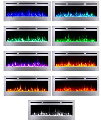 9 Flame Colors of the Touchstone Electric Fireplace