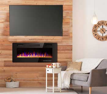 Wall Fireplace Surround Idea with Wood Planks
