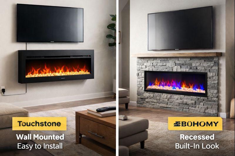 Wall Mount VS Recessed Electric Fireplace Comparison